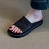 2025 New French Open-toed One-word Slippers, Comfortable for Summer Wear, Foreign-style Soft-soled Thick-soled Muller Shoes