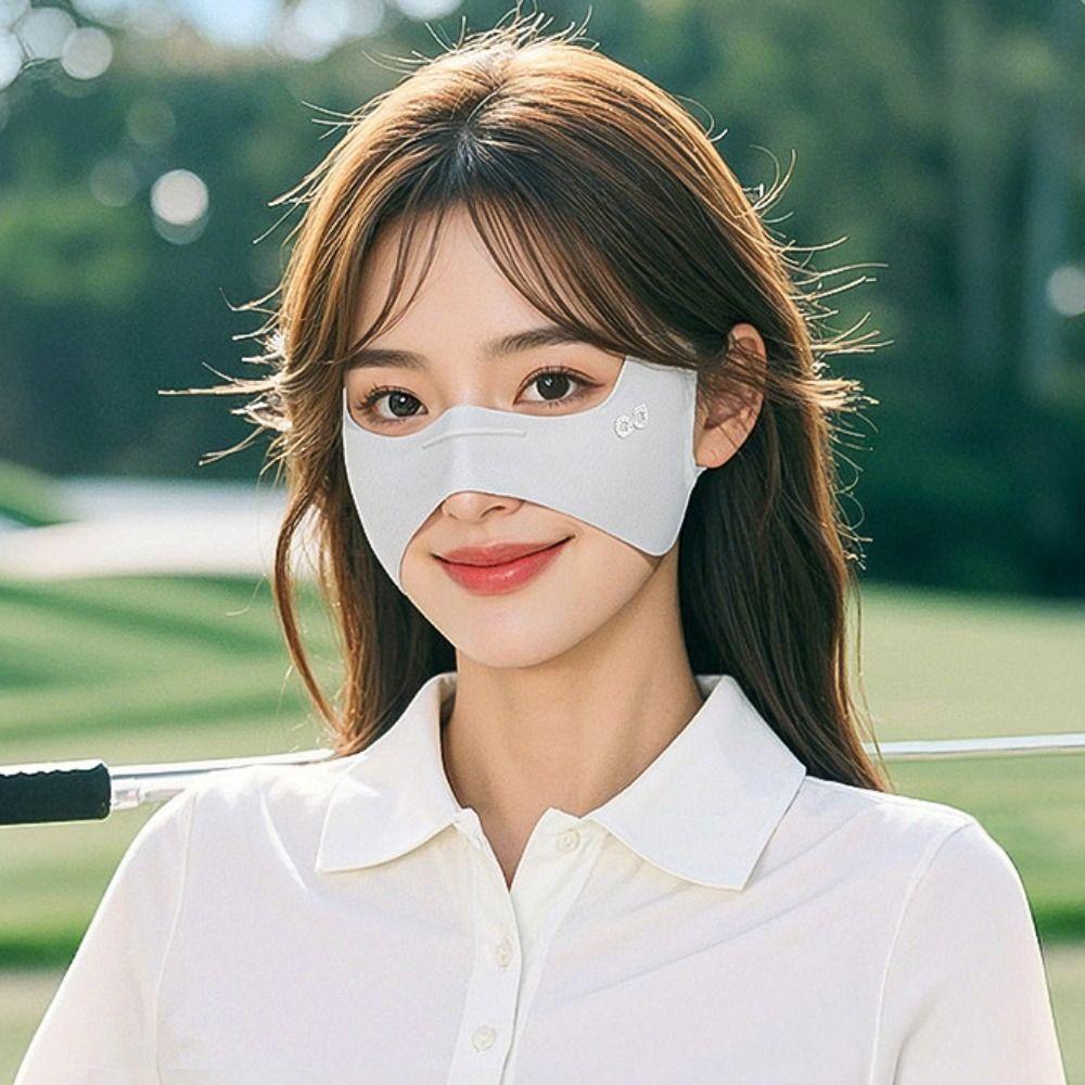 

Elastic Ice Silk Mask UV Protection Eye Protection Mask Adjustable Golf Face Mask Hiking хакі