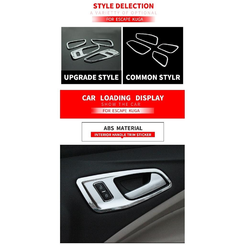 My Good Car ABS Chrom Innengriffverkleidung Innentürgriff Dekoration Zieraufkleber für Ford Kuga Escape 2013 -