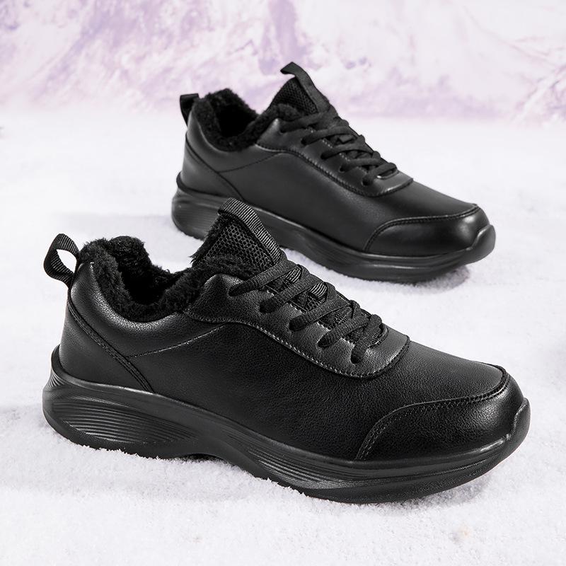 

Мужская обувь осень и зима черные кожаные кроссовки мужские легкие уличные парные повседневные беговые дорожные туфли 45