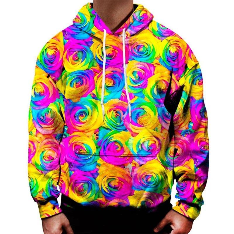 Multi Color Plants Leaf Hoodie Men 3D Printed Flower Sweatshirt Women Long Sleeve Hoodies Tops Casual Street Oversized Pullovers