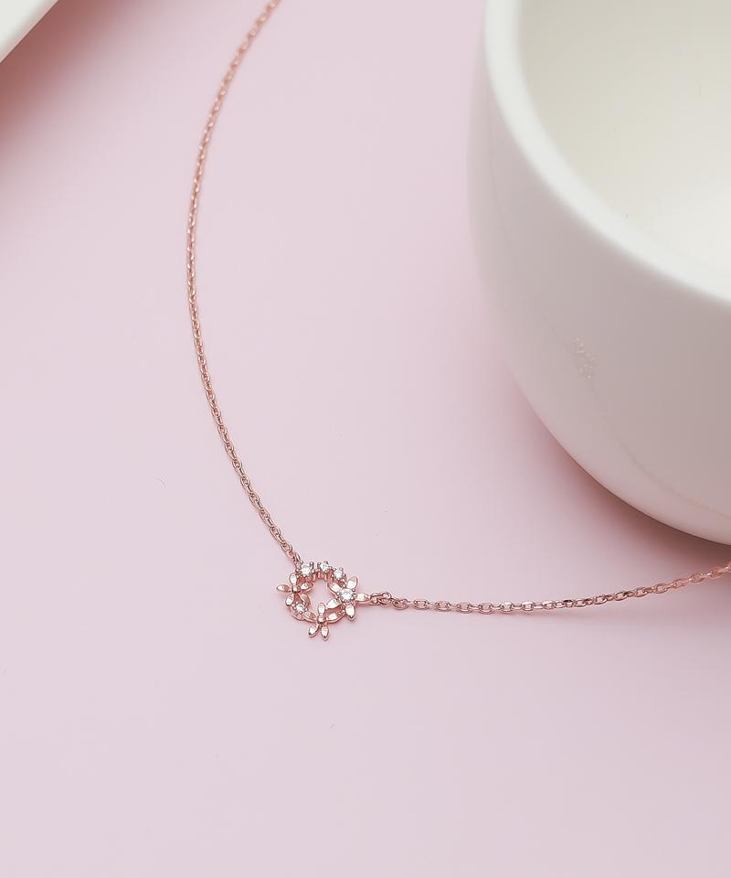 Blancier Floral Circle Bl253N1208 Women'S Necklace