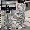 Teenager Kinder Mädchen Sommer Cargohose Hip-Hop Tanzkostüm für Kinder Hohe Taille Lässige Hosen