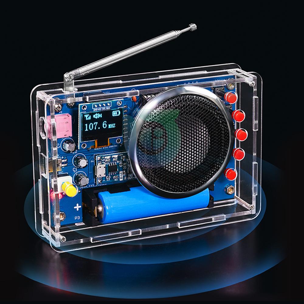 DIY FM Radio Electronic Kit 87-108MHZ Adjustable Frequency OLED Display Radio Assembly DIY Soldering Practice Parts RDA5807