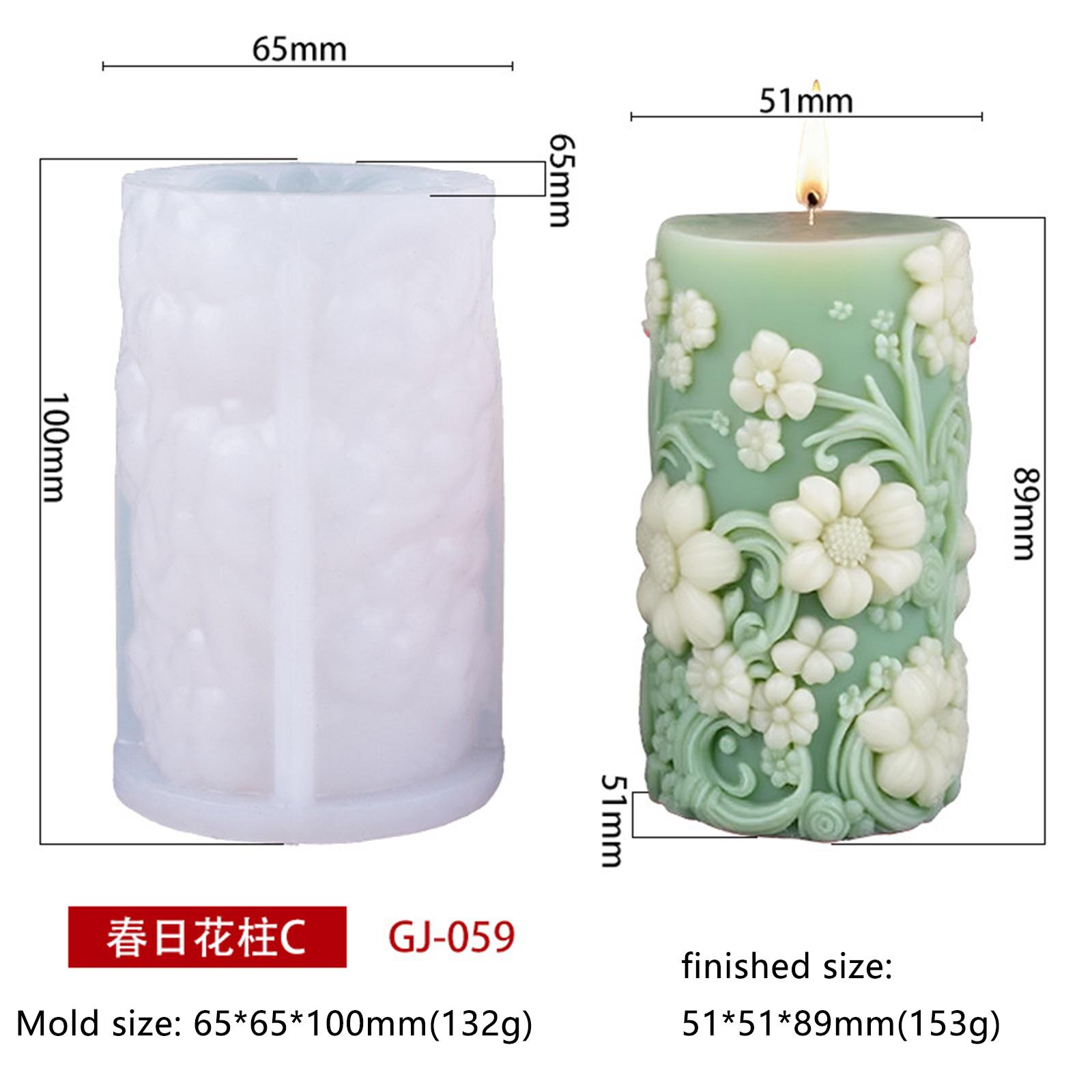 

3D Рельефный Цветок Цилиндрическая Свеча Силиконовая Форма DIY Волна Столб Ароматерапевтическая Свеча Гипс Инструмент для Изготовления Подарок Ручной Работы Декор