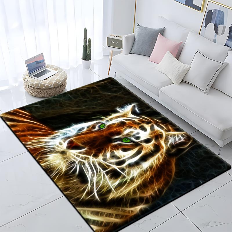 Animal Tiger Custom Picnic Mat Non Slip Carpet Living Room Mat Yoga Mat Home Decor Crawling Mat Carpet for Living Room Anime Rug