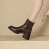 Chic Is Very Good-Looking~ Small Thick-Soled Thick-Heeled Round-Headed Martin Boots Women'S High-Heeled Thin Versatile Chelsea Short Boots