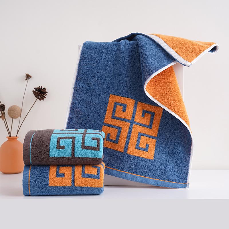 Elegant Cotton Jacquard Sports Towel - Thick, Absorbent, Gift-Ready