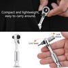 2 in 1 Bit Socket Mini Ratchet Handle 72 Tooth Precision Gear System Ergonomic Grip 6.35mm Chrome Vanadium Steel Tool