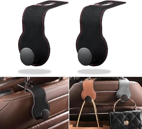 

OBEST Крючки для сиденья автомобиля Крючки на подголовник Набор из 2 штук Грузоподъемность 30 кг Тщательно отобранные кожаные металлические крючки Крючок Автотовары Удобные товары Автомобильный сто