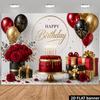 1 Stück Rote Goldene Luxus Geburtstag Rosen Dekoration Hintergrund Kulisse Für Fotostudio Foto Booth Party