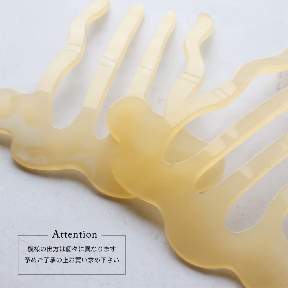 JewelVOX Hair Kanzashi Hair Accessory for Marbled Nuanced Wave Stylish and Popular for Adults Comb, Women, Updo, (Gray)