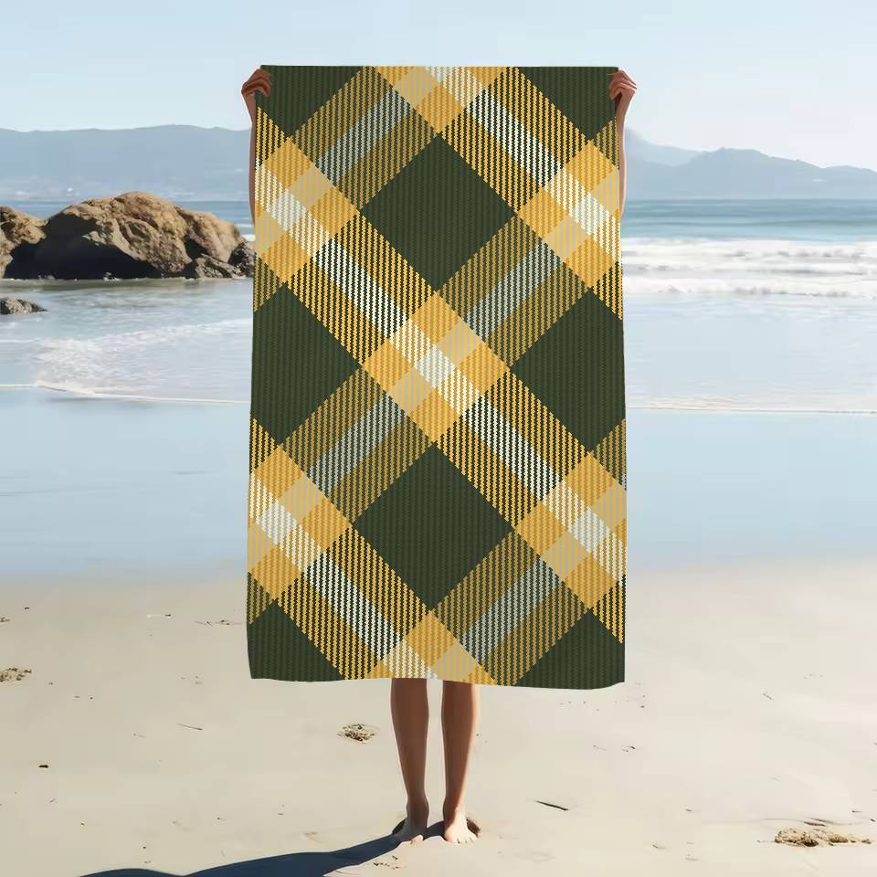 Schottisches Tartan-Muster Strandtuch für Kinder Badetuch Handtuch für den Pool Urlaubsgeschenk Picknicktuch Partygeschenk