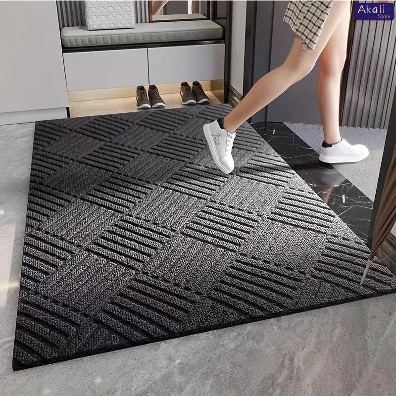Thick Durable Absorbent Entrance Pad, Modern Non-Slip Rubber Bathroom Mat, Beveled Edge for Indoor Porch Terrace