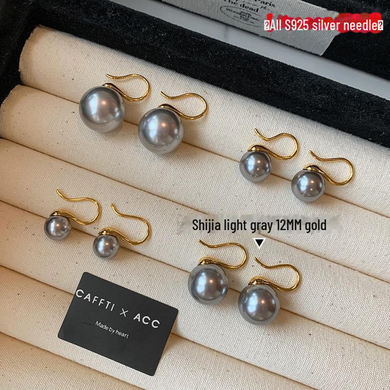 S925 Sterling Silver White Pearl High-Heel Earrings for Women – Luxury Niche Design