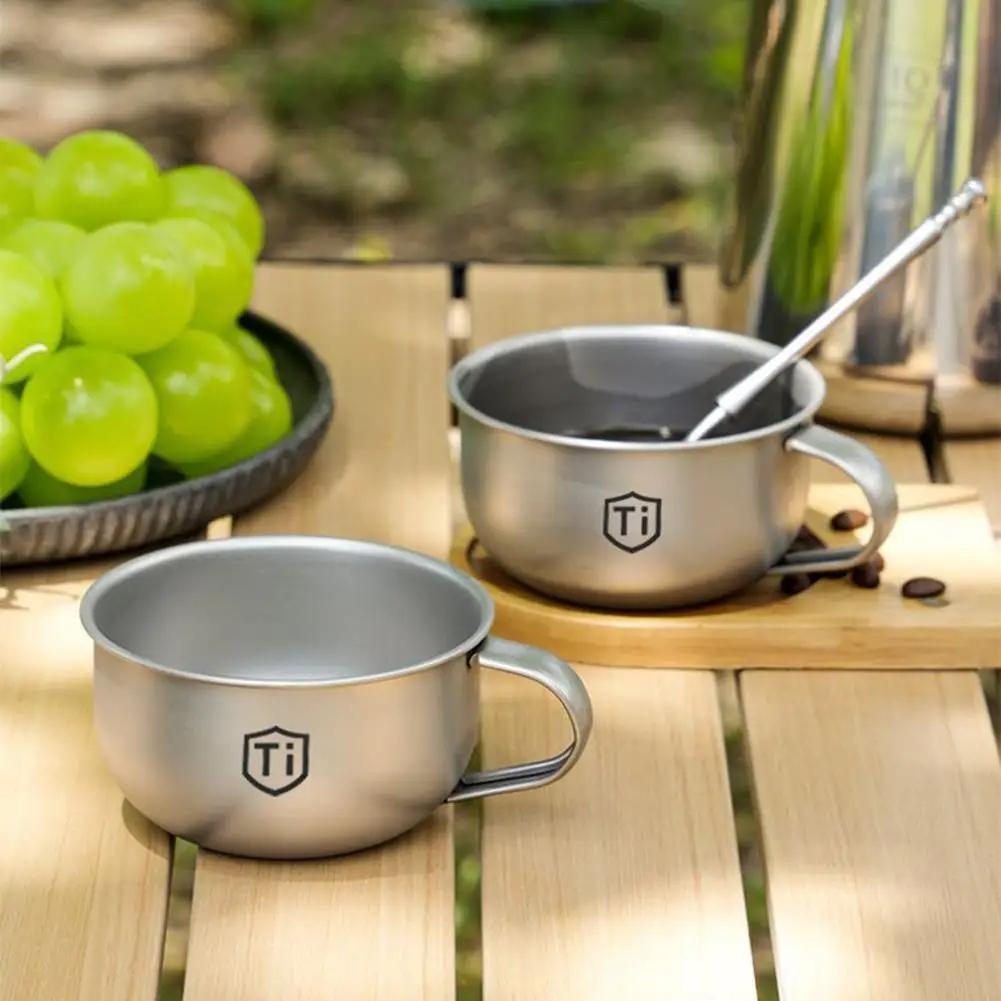 MINI Camping-Wasserbecher Titanlegierung Tragbarer Tee-Kaffeebecher Outdoor-Küchenausrüstung Bergsteigerbecher 80/220ml