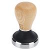 58mm Stainless Steel Flat Coffee Tamper Powder Pressed Hammer with Height   Wooden Handle