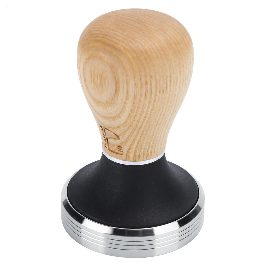 58mm Stainless Steel Flat Coffee Tamper Powder Pressed Hammer with Height Wooden Handle