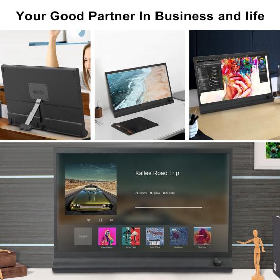 15.6-inch FHD IPS Laptop Expansion Screen 1080P High Clarity Portable School Work Entertainment Expansion Screen with Holder