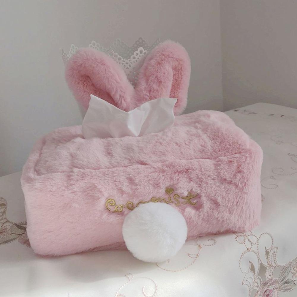 Toilet Paper Holder Plush Rabbit Tissue Cover Cartoon Napkin Holder Napkin Case Tissues Storage Box