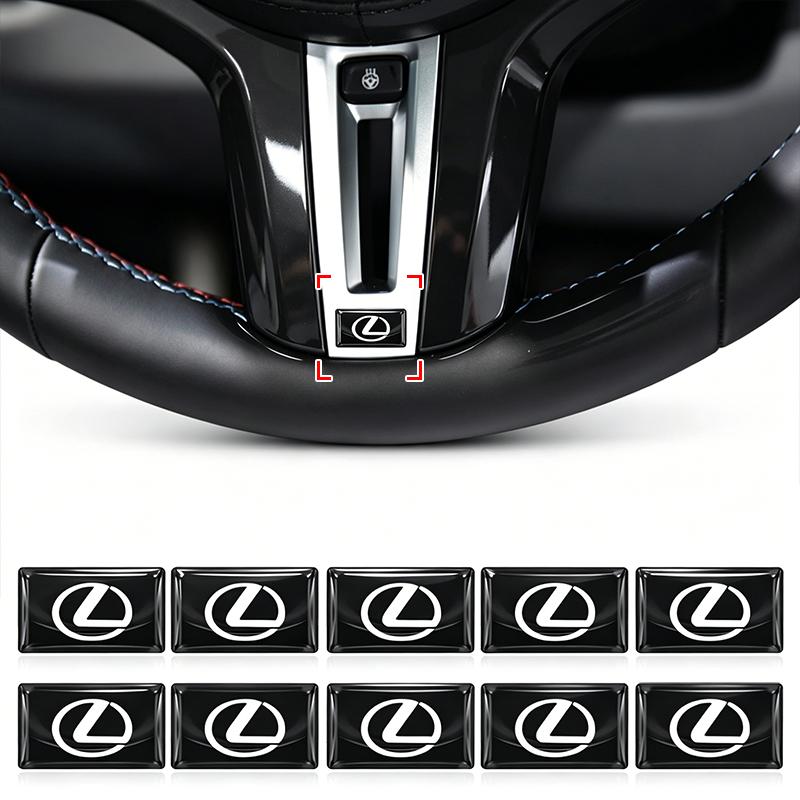 2/5/10 Pezzi Piccolo Volante in Fibra di Carbonio Logo Auto Multifunzione Adesivi 3D per Lexus 250 300 RX 300 350 US 200 GX 400 460 GS450H GS350 ES 350 300H