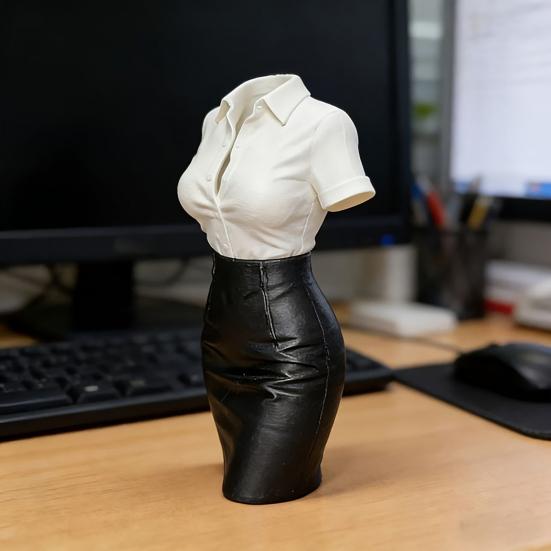 Statue de buste féminin Imprimée en 3D Figurine de buste professionnelle Art du corps humain Vase Porte-pinceaux de maquillage Stylo pour Décoration de bureau à domicile