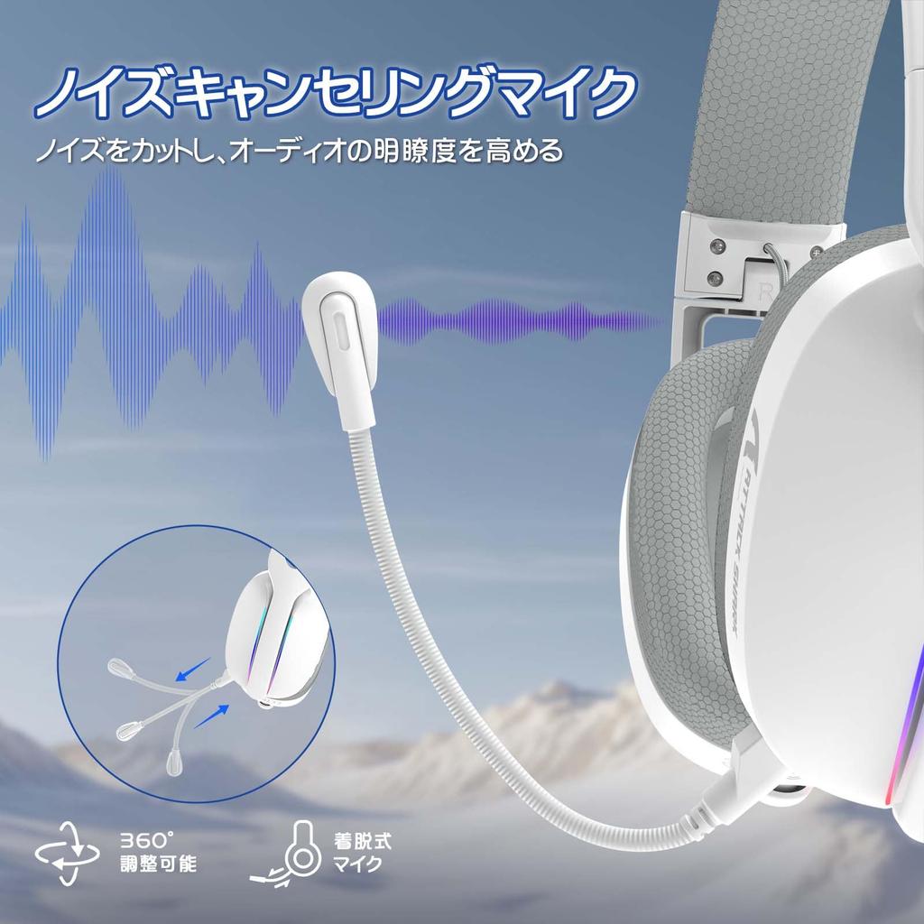 MAMBASNAKE x ATTACK SHARK L90 Słuchawki Gamingowe z lightseed Bezprzewodowe Lekkie Kanał Surround Stereo 40mm Połączenie Hałas Odpinany RGB Składane