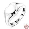 Women's Silver Finger Rings Original 925 Sterling Heart Star Moon Geometric Inlay Zircon Stackable Cocktail Ring Wedding Jewelry
