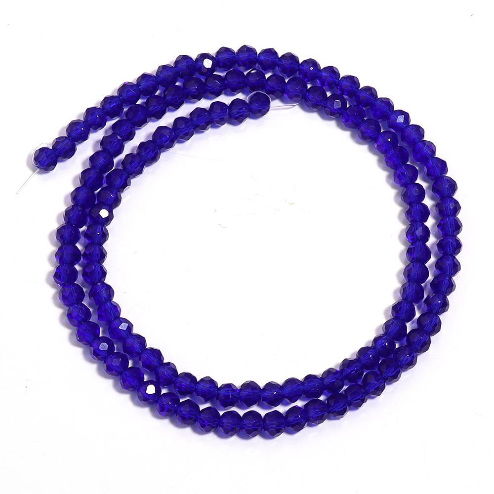 

1 Strand 3 4 6 8 10mm Faceted Crystal Glass Beads Deep Blue Loose Spacer Beads For DIY Jewelry Making Bracelet Necklace Findings