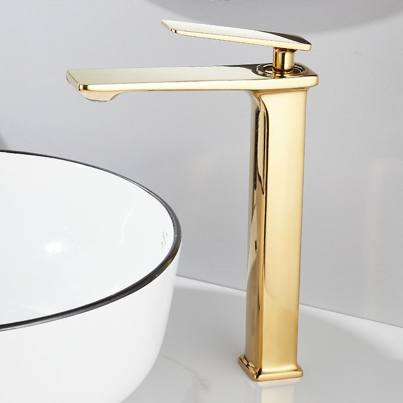 White Brass Basin Faucet Bathroom Sink Faucets Hot Cold Water Mixer Crane Deck Mounted Single Handle Hole Bath Kitchen Taps