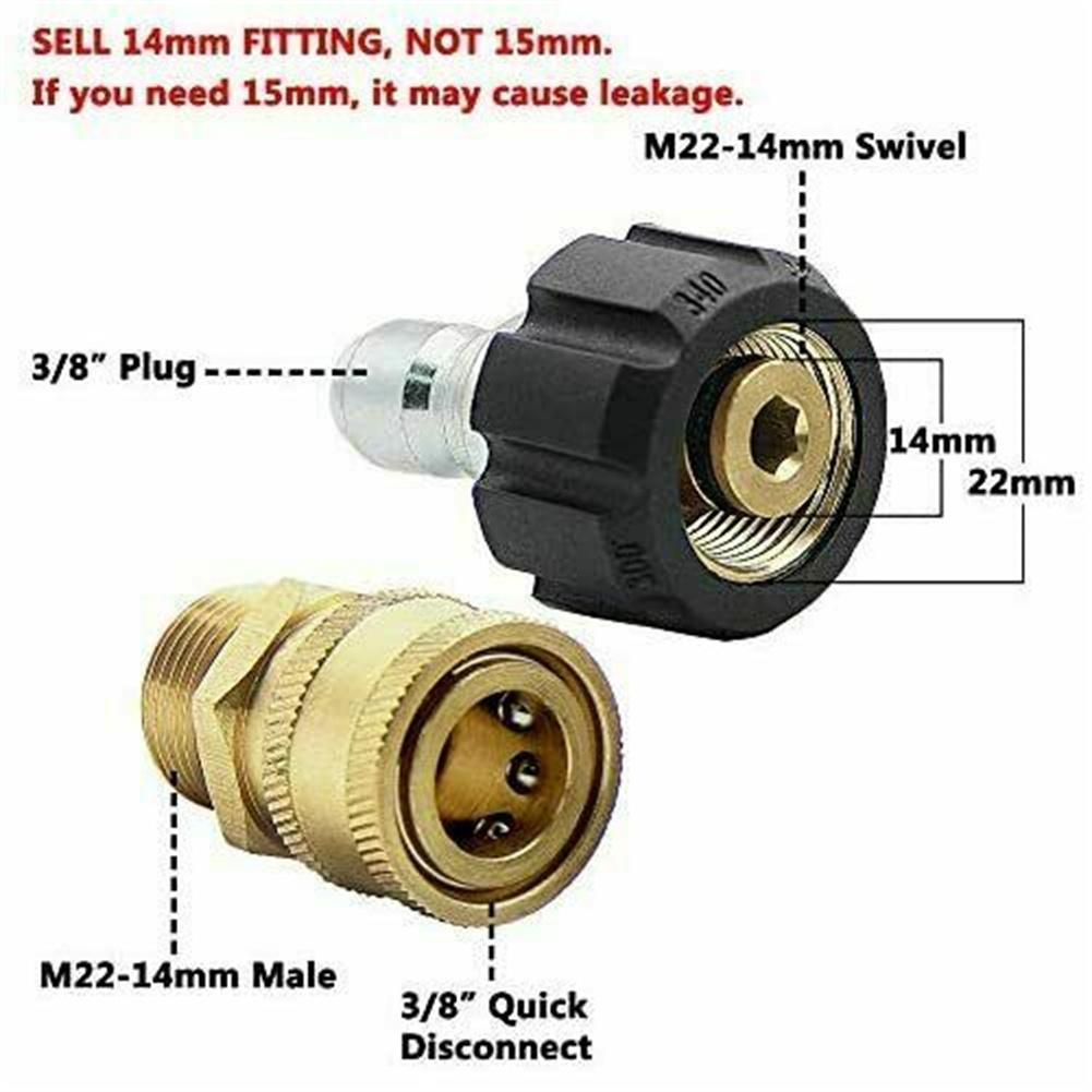 Hochwertiger Hochdruckreiniger-Adapter 14mm 15mm Zubehör