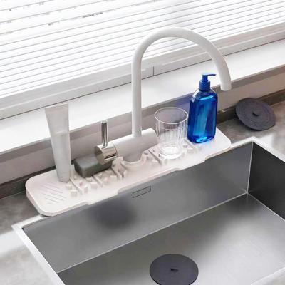 Sink Faucet Mat Silicone Fast Drying Drain Pad Kitchen Sink Splash Guard For Draining Home Bathroom Under Counter Around Behind