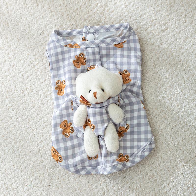 Sommer-Haustier-Kleidung, süßer Aufdruck, Mantel, für kleine und mittelgroße Hunde, Katzen, Hemd, Jacke, Teddy, französische Bulldogge, Chihuahua, Sommer-Outfit