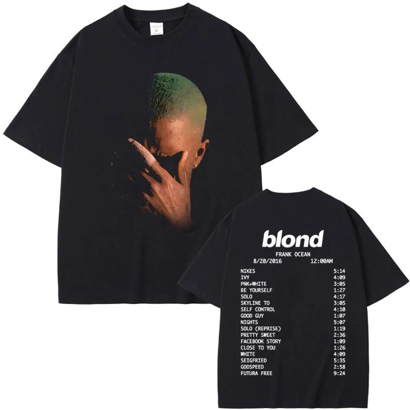Rapper Frank Fashion Vintage Graphic Tshirts Men Women Ocean Hip Hop Trend T Shirts Blond Tshirt Man Tshirt Hip Hop Streetwear