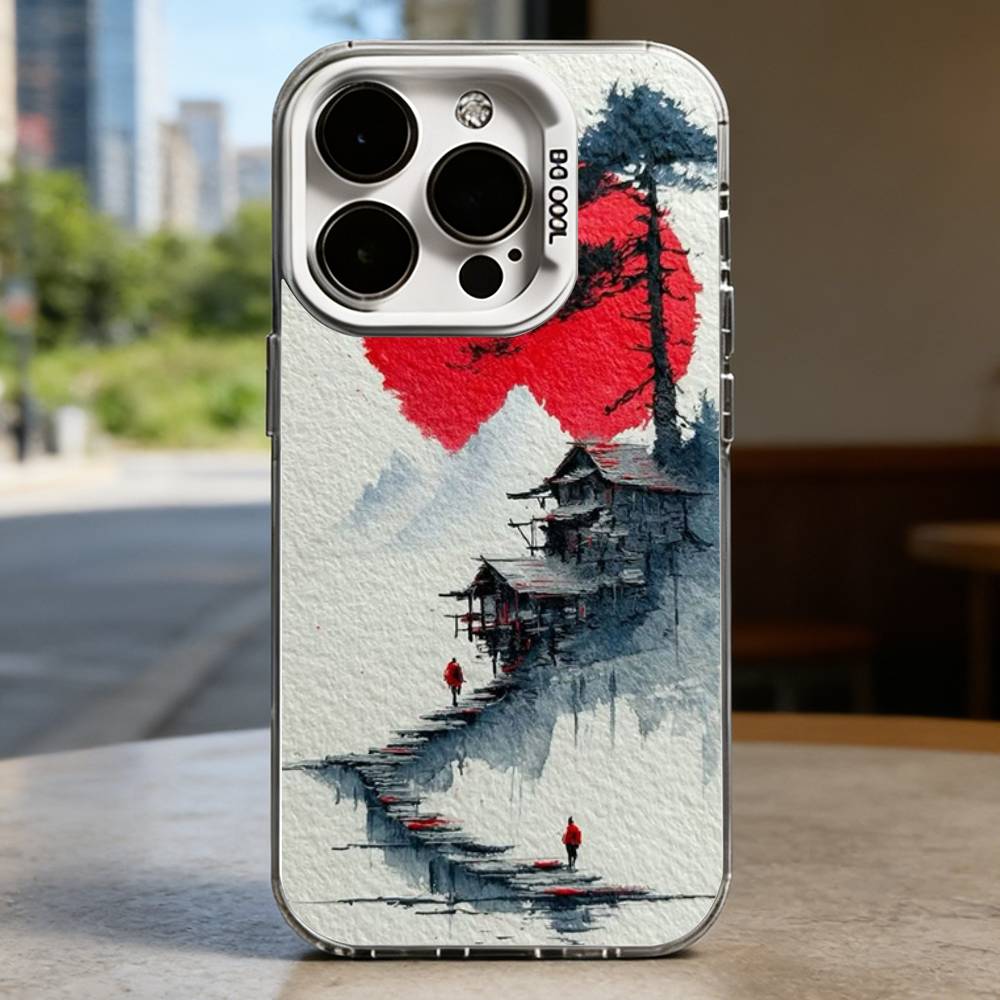

Ink Wash Landscape White Shockproof Phone Case For iPhone 16,15,14,13,12,11,Pro,XS,Max,Plus,Mini,SE iPhoneX