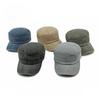 Men's Washed Cotton Flat Top Cap Cadet Army Hat Breathable Patrol Cap Casual Solid Color Sun Protection Sunshade Hat