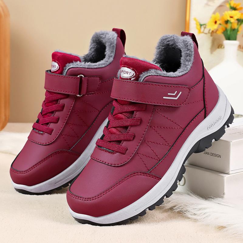 Plus Size Shoes for Women 36-46 Winter Fashion Warm Plush Lace Up Platform Wedges Flats Snow Boots Casual Women Short Boots