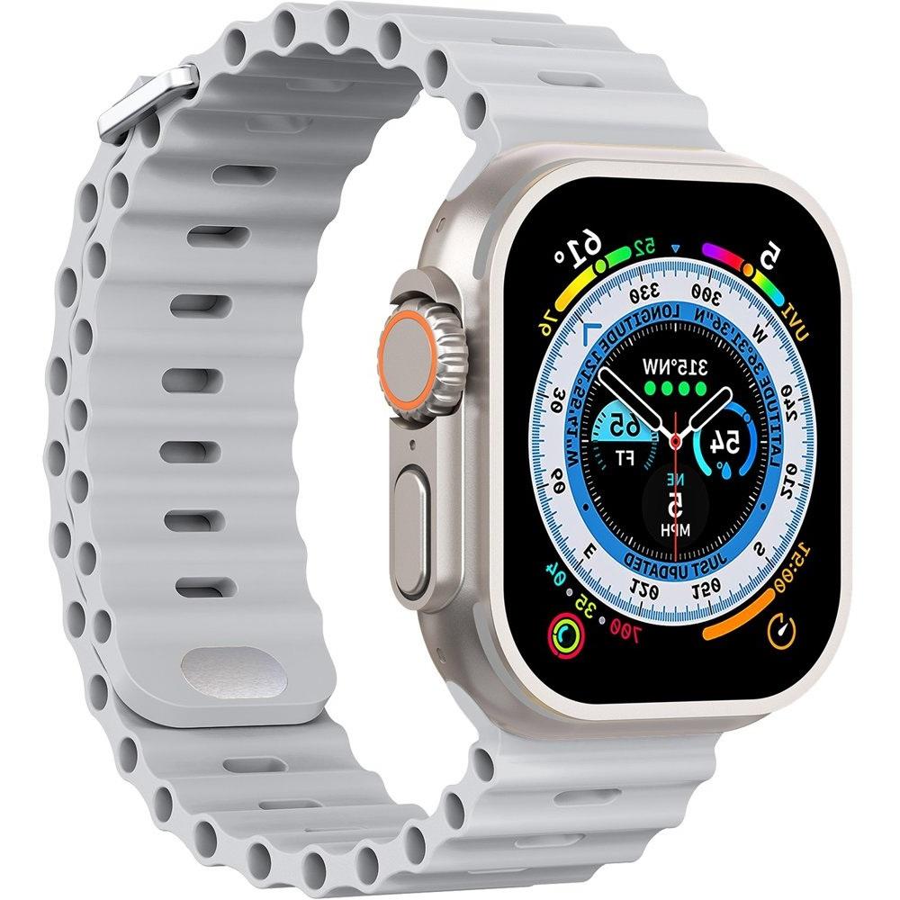 Silicone Strap for Apple Watch 1/2/3/4/5/6/7/8/9/10/11/SE Ultra 1/2/3 42/44/45/46/49mm, Gray