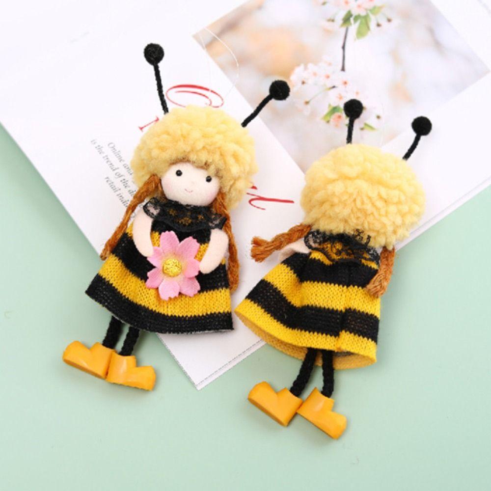 Embellishment Plush Bee Girl Doll Cartoon Drop Ornaments  Festival Favors