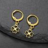 Clover Tassel Drop Earrings Women's Ear Line Straight Hanging Earings Stainless Steel Jewelry Simple Lucky Gifts for Girl