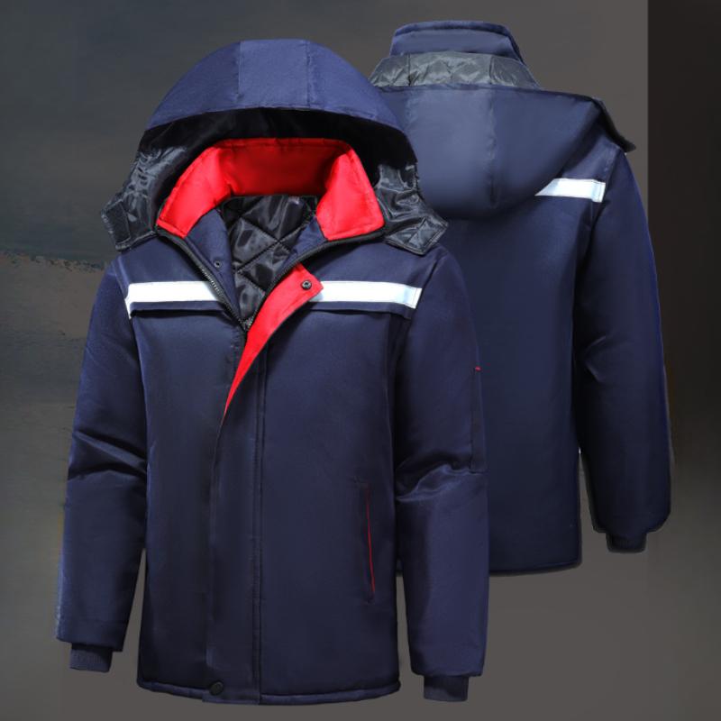 Winter Thick Cotton-padded Jacket Plus Velvet Labor Insurance Outdoor Padded Jacket Storage Cold-proof Work Clothes Loose Cotton-padded Tooling Jacket
