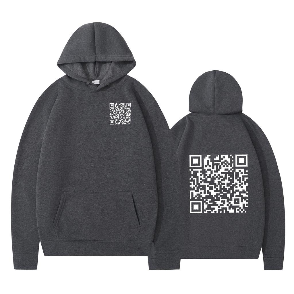 Cross-border Hoodies, New Printed Styles, QR Code Scans, Loose Men's and Women's Hoodies