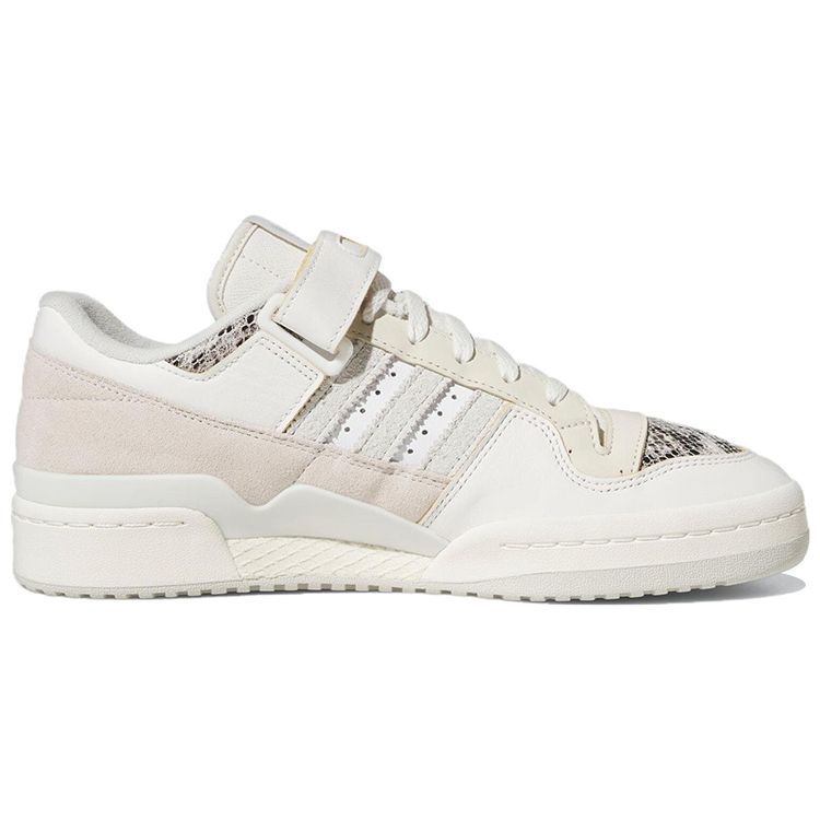 adidas Forum 84 Low White Snakeskin Unisex Sneakers Cream Cloud-White Orbit-Grey FZ6292