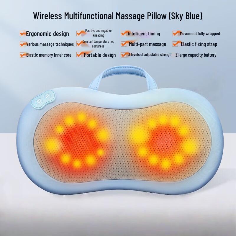 Aux Rechargeable Neck & Shoulder Massager Pillow