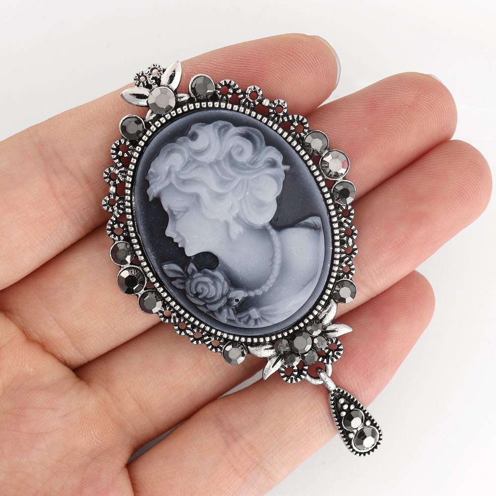 Retro Bohemian Style Palace Beauty Head Brooch Charm Women's Brooch Fashion New Party Jewelry Accessories Gift