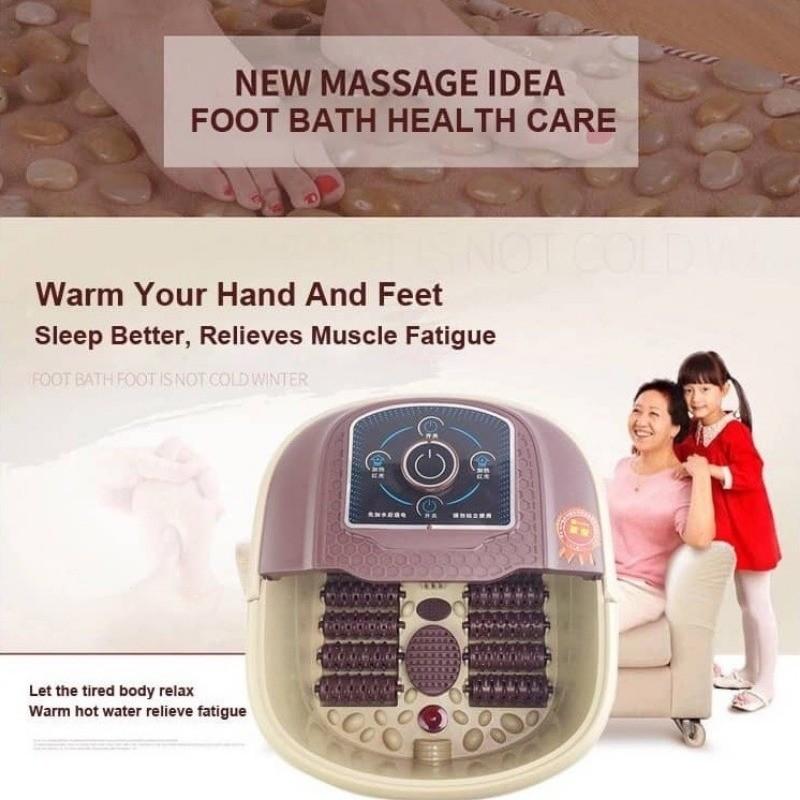 12 Rollen Fußbad-Massagegerät Automatische elektrische Heizung Fuß-Spa-Maschine Haushalt Detox Fußbad-Eimer