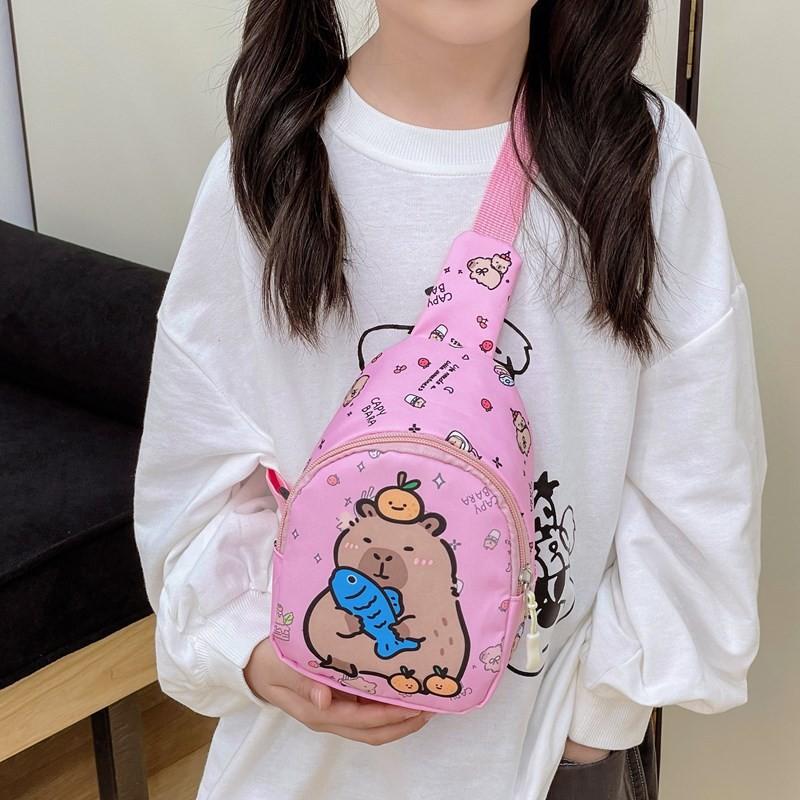Printed Children Capybara Diagonal Package Polychrome Casual Outdoor Bag Chest