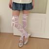 Balletcore Tie-up Stockings Transparent Stripe Sheer Long Socks Lolita JK Style Elastic Thigh-high Leg Warmers Streetwear
