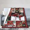 Red Truck Christmas Fleece Throw Blanket Nordic Merry Christmas New Year Blanket for Home Outdoor Super Warm Plush Thin Quilt