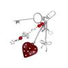 Stylish Love Heart Pendant Bowknot Keychain Accessory Stylish Key Holder for Women Sturdy Alloy Car Key Pendant
